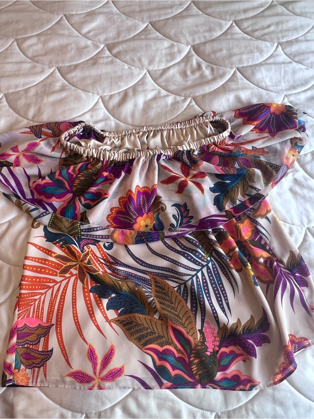 Trina Turk Multicolor Off-Shoulder Floral Blouse
